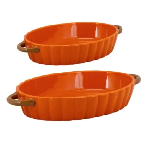 Kohl's - 10 Strawberry Street Oval Pumpkin 2-pc. Stoneware Baker Set