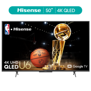 Hisense 50" Class U6H ULED 4K Google TV (50U6H) - QLED, 600 Nits, 240 Motion Rate, Voice Remote