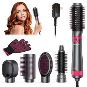 NEXPURE Hair Dryer Brush Set, 1" 5 in 1 Hot Air Brush, Drying, Volumizer Hair Styling Tools, Gray