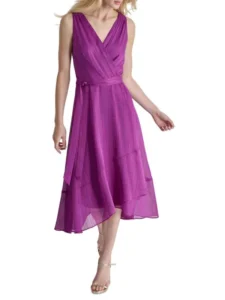 Saks OFF 5th — DKNY Textured Surplice Flounce Dress - Valentine's Day date night shopping guide