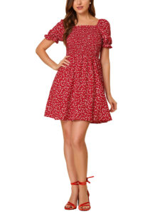 Walmart — Allegra K Heart-Print Ruffled A-Line Dress