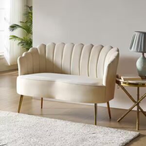 Home Depot — JAYDEN CREATION Velvet Loveseat with Chic Flower Back - President's Day deals