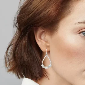 Kohl’s — You're Invited Silver Tone Simulated Pearl & Crystal Oval Drop Earrings