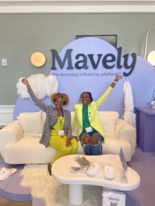 Our cozy-cute Mavely booth at Mom 2.0 Summit 2025