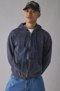 Urban Outfitters — Remade Acid Wash Zip Hoodie