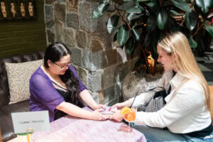 Tarot card reading at Cocktails & Collabs creator meetup event in NYC