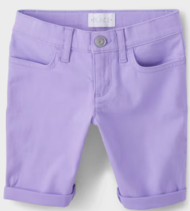Girls Roll Cuff Twill Woven Skimmer Jean Shorts - The Children's Place
