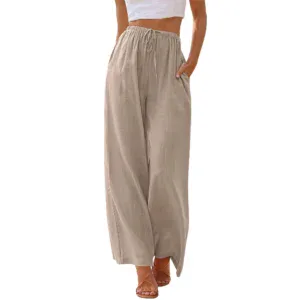 Walmart — TEMOFON Wide Leg Linen Pants