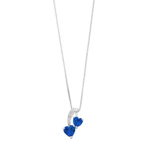 Kohl’s — Sterling Silver Gemstone Double Heart Necklace