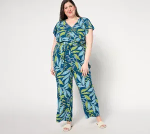 QVC — AnyBody Faux Wrap Vacation Jumpsuit