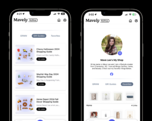 Mavely MyShop storefront on the mobile app