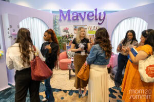 Mom creators at Mavely booth — Mom 2.0 2026 summit in Austin, TX